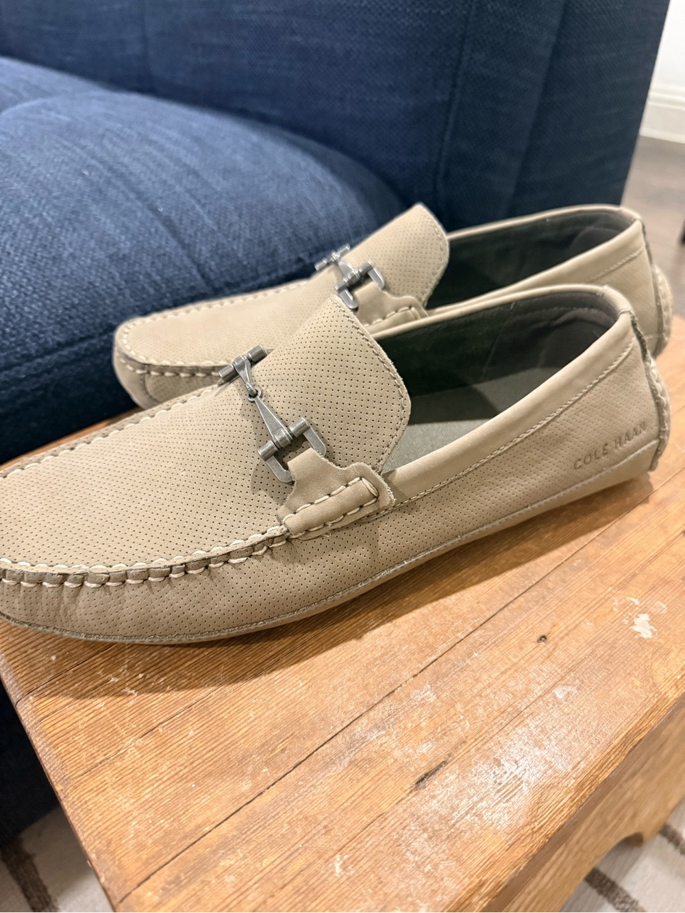 Cole Haan Tan Suede Bit Loafers Men Size 7.5